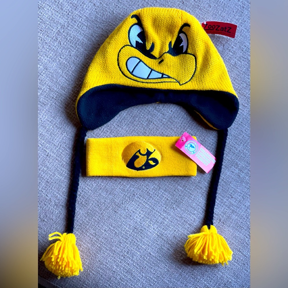 Iowa Hawkeyes Hat and Earmuffs (NWT)